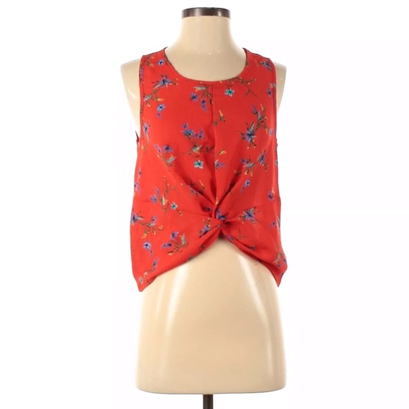 Sienna sky sleeveless top with tie front - Picture 1 of 4